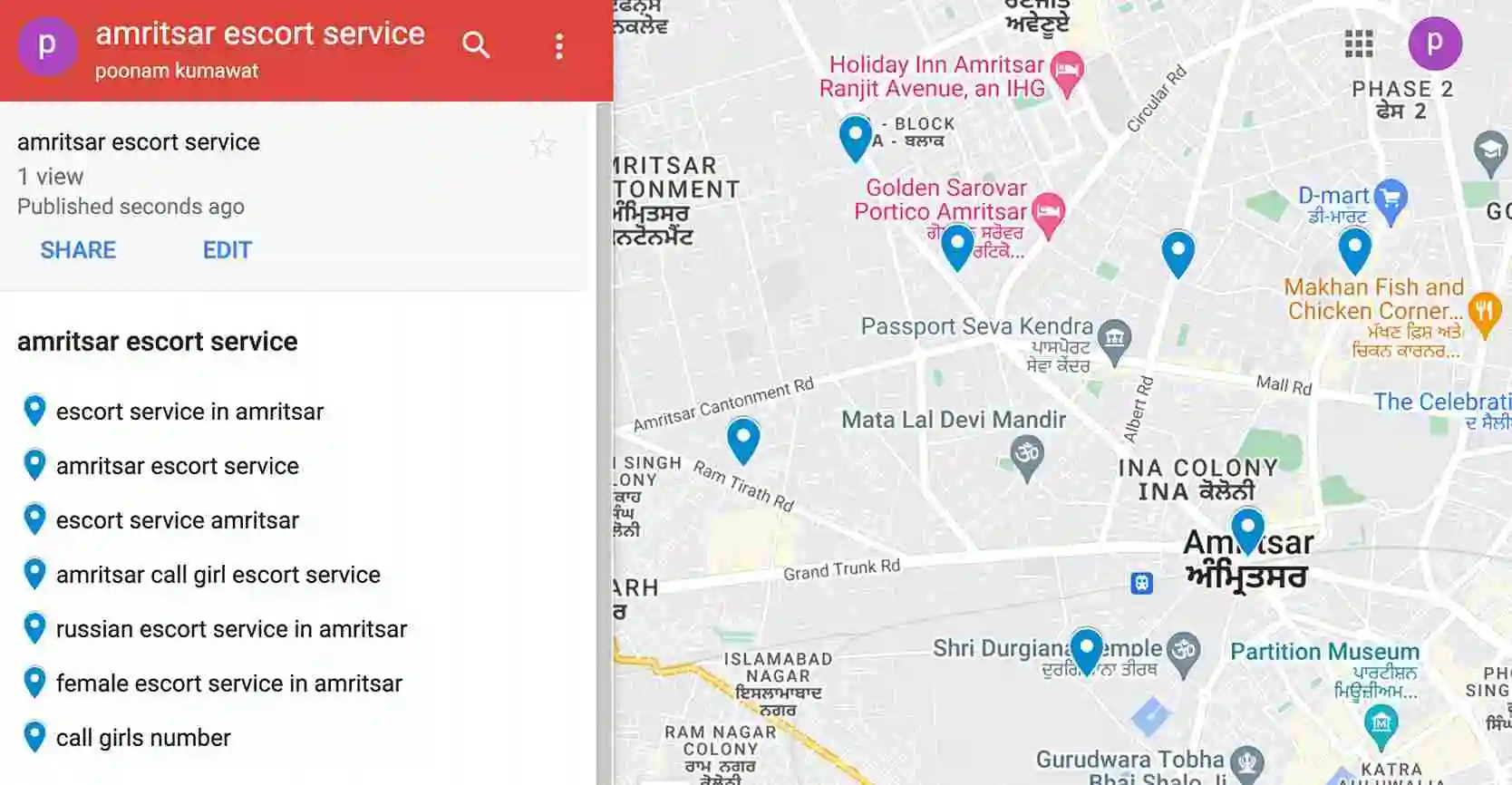 call-girls-in-Amritsar-service-area-google-map
